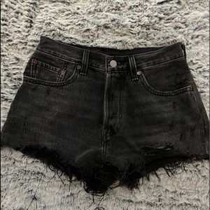 Levi 501 Black Denim Shorts